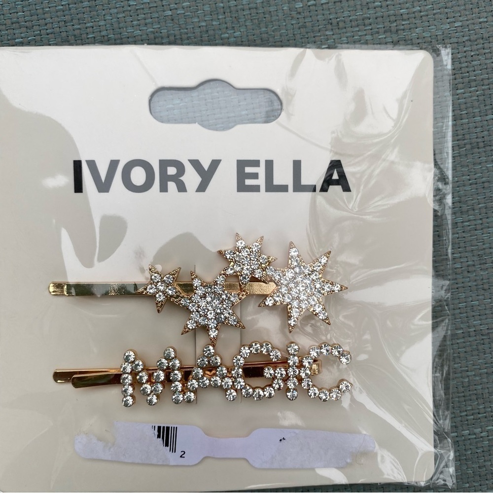 Ivory Ella Rhinestone Hair Pins - Picture 3 of 6